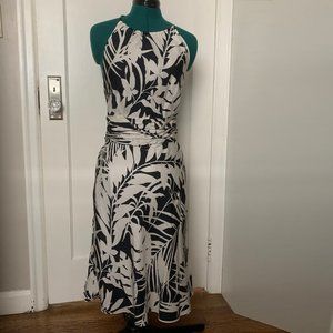Ann Taylor White and Navy Halter Dress